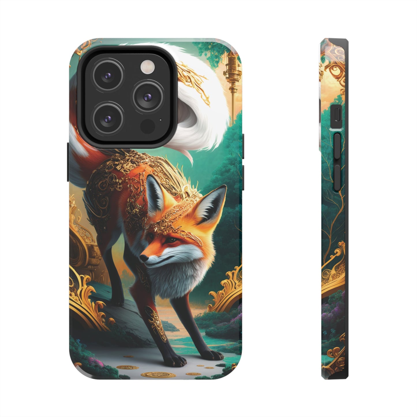 Art Nouveau Reverie: Leaping Red Fox - Tough Phone Cases