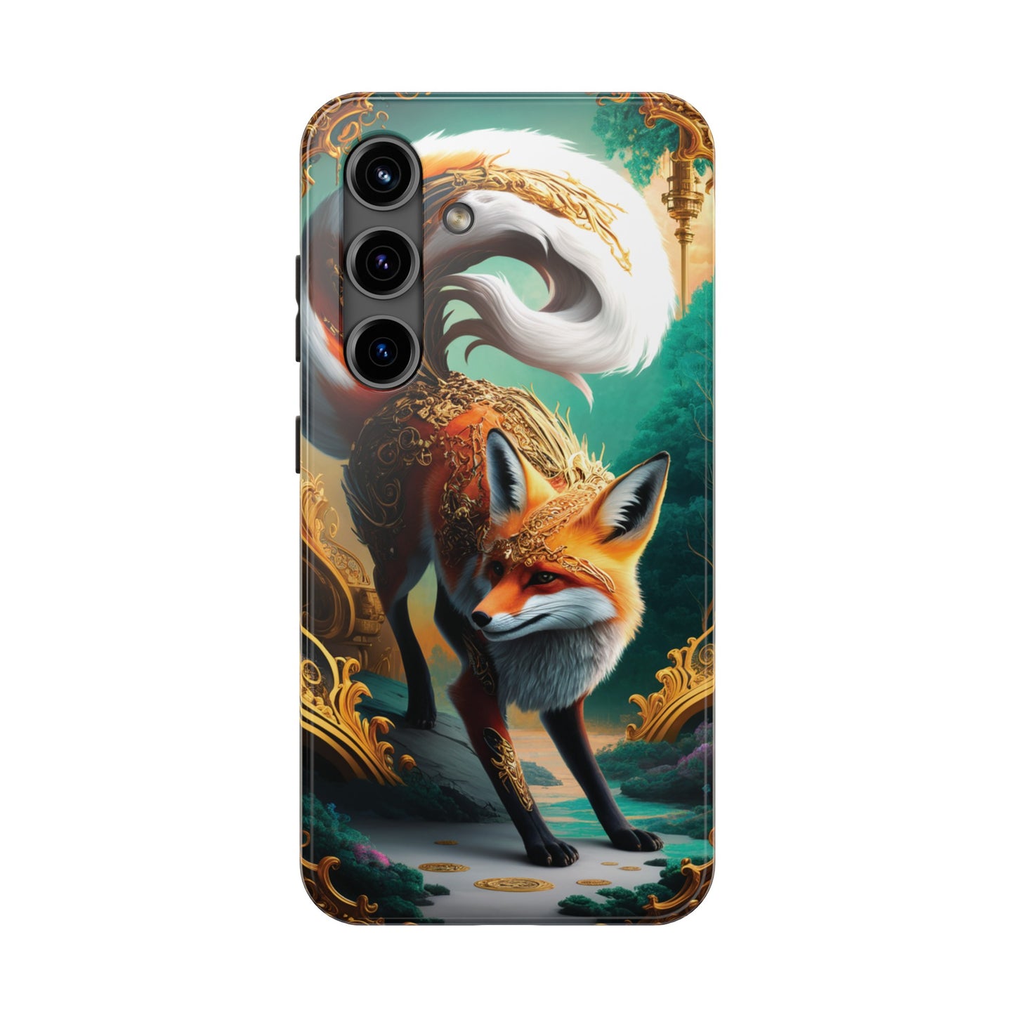 Art Nouveau Reverie: Leaping Red Fox - Tough Phone Cases