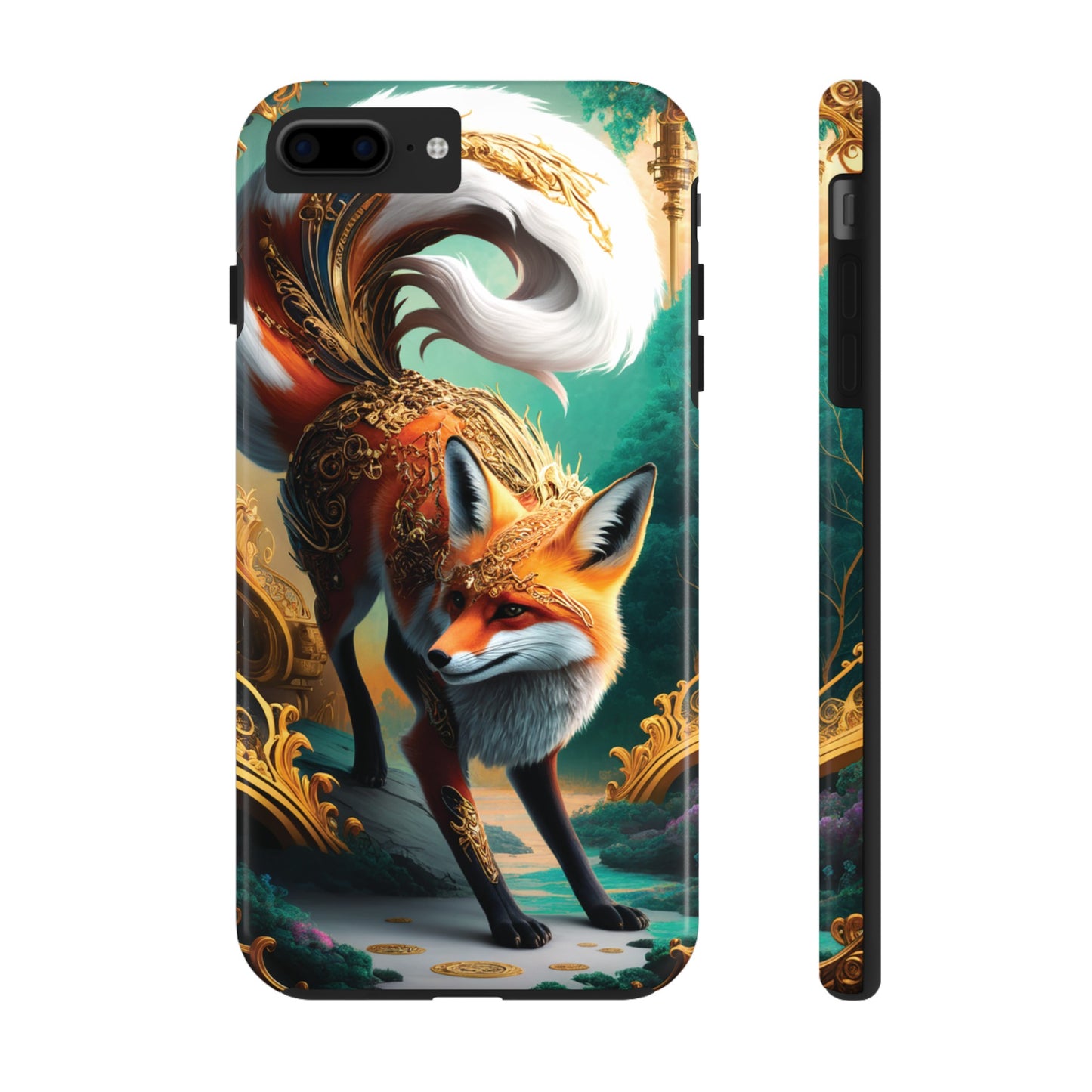 Art Nouveau Reverie: Leaping Red Fox - Tough Phone Cases