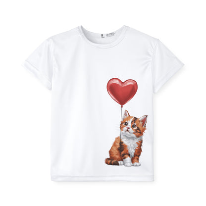 "Red Balloon Scottish Fold Version" - Kids Sports Jersey (AOP) in White