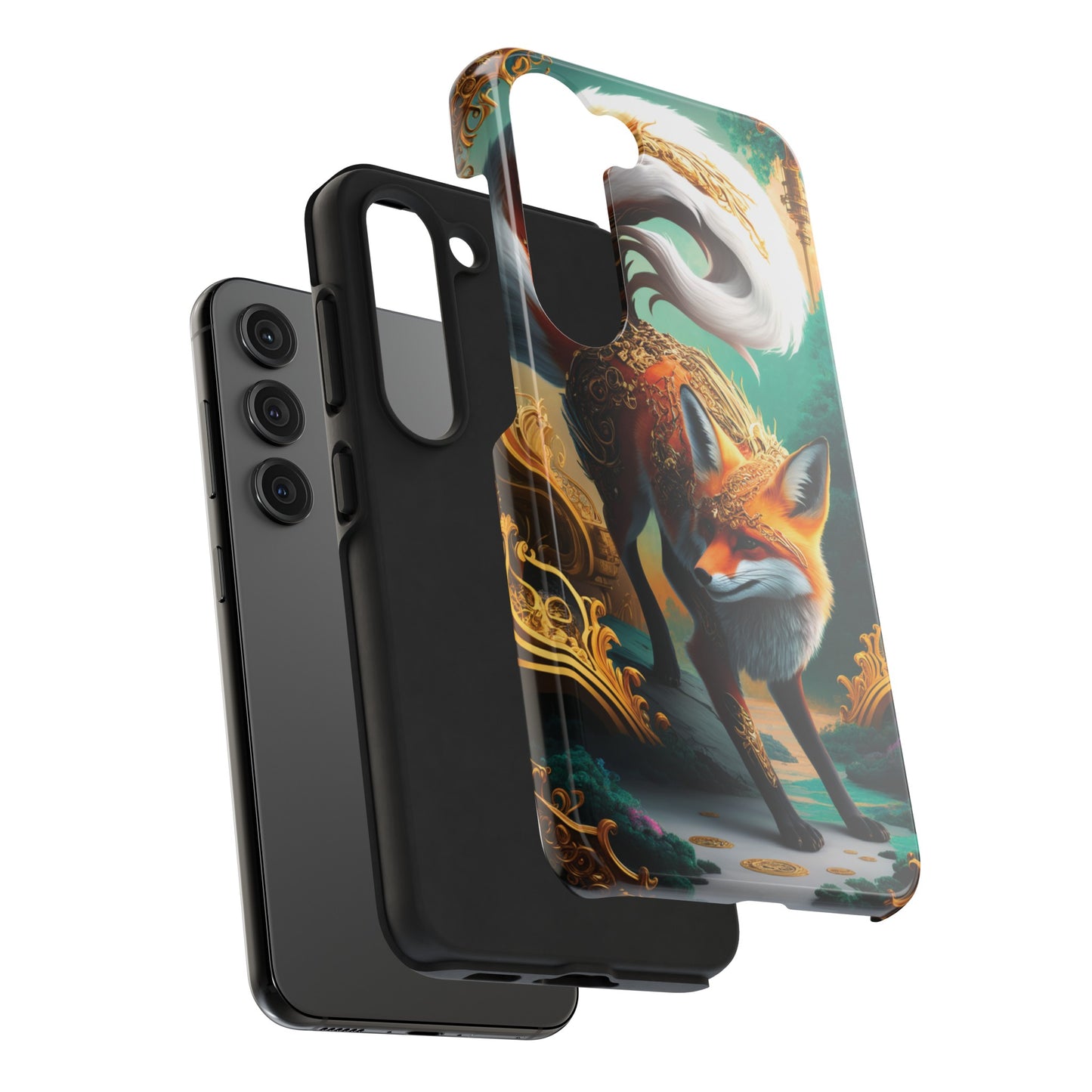 Art Nouveau Reverie: Leaping Red Fox - Tough Phone Cases