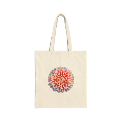 "An array of colors featuring a Chrysanthemum Flower" - Cotton Canvas Tote Bag