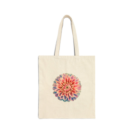 "An array of colors featuring a Chrysanthemum Flower" - Cotton Canvas Tote Bag