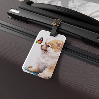 The Butterfly and the Pom - Luggage Tag