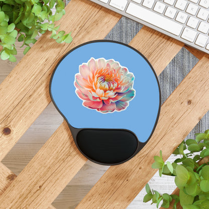 "A plethora of hues Flower" - Mouse Pad With Wrist Rest