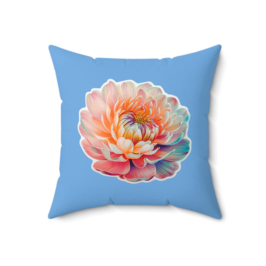 "A plethora of hues Flower" - Spun Polyester Square Pillow