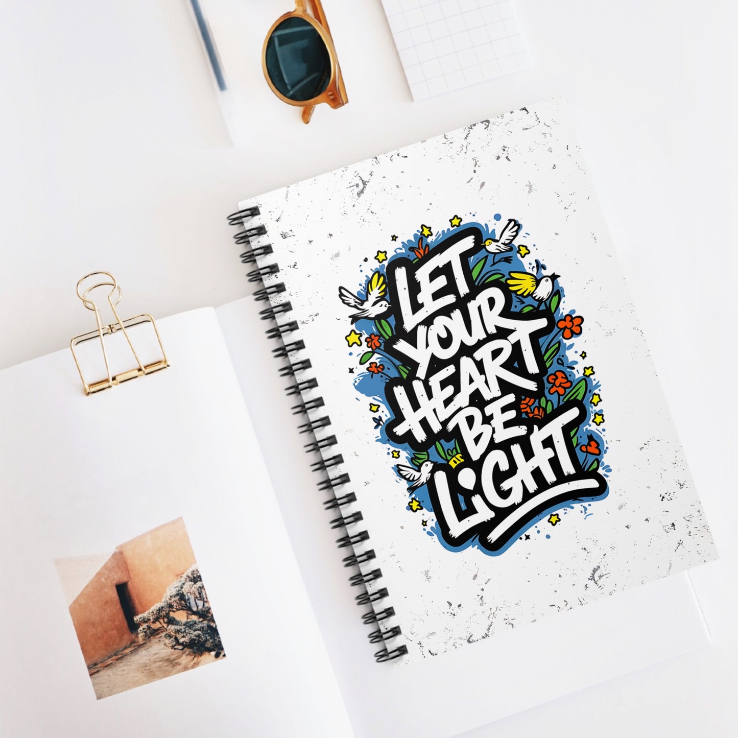 Let Your Heart Be Light Spiral Notebook - Ruled Line